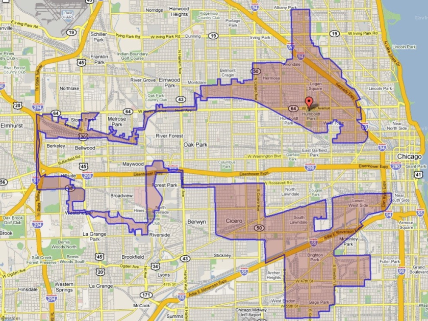map of Illinois 4th congressional district the earmuffs