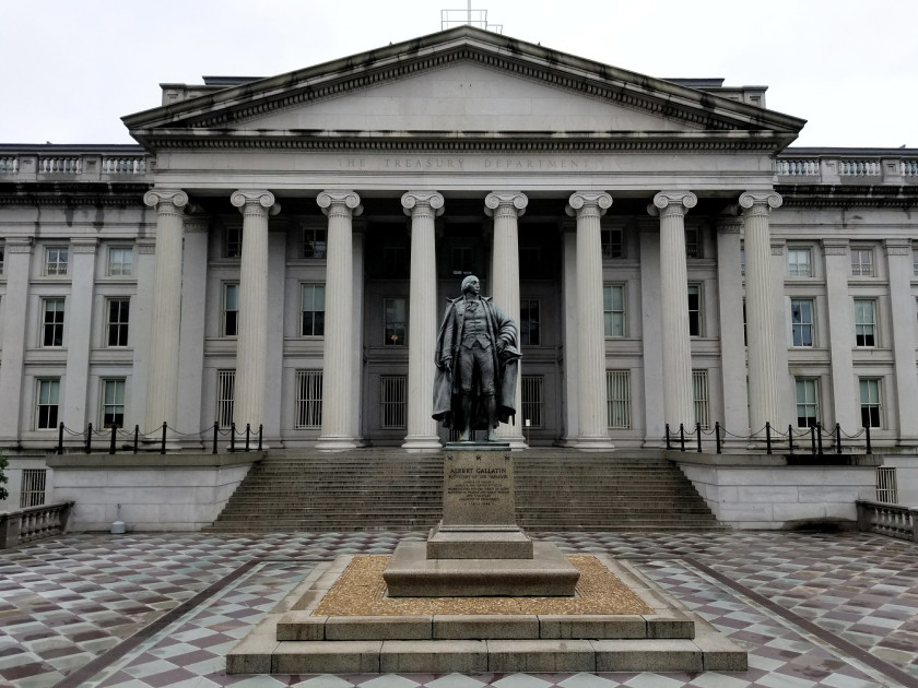 The U.S. Treasury building