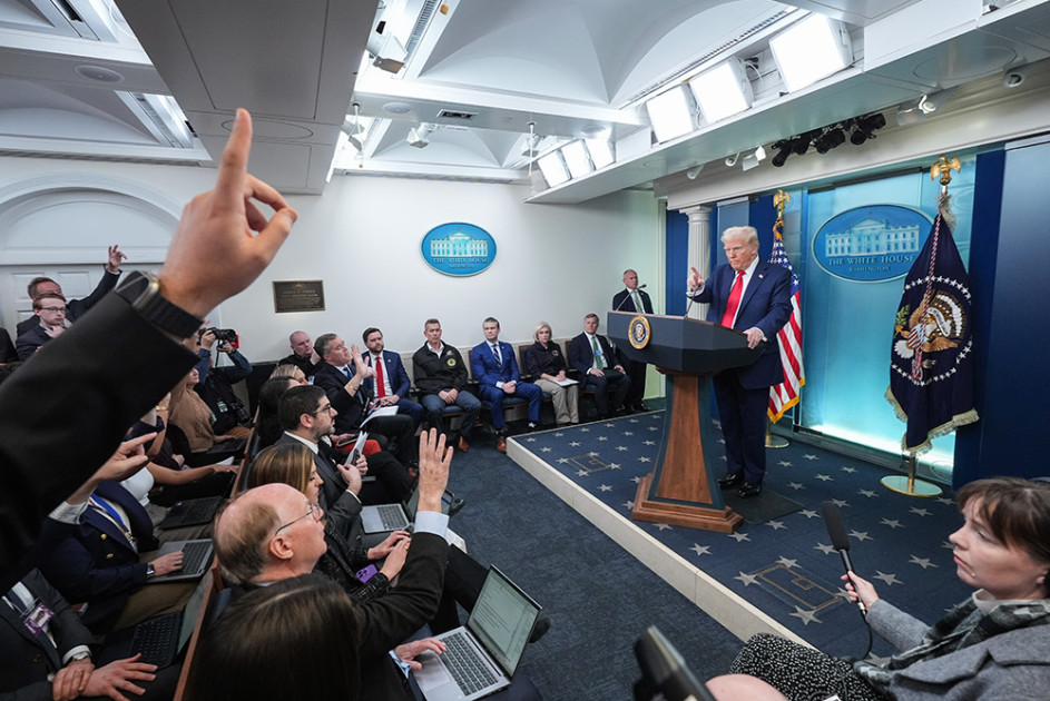 Trump speaking to reporters
