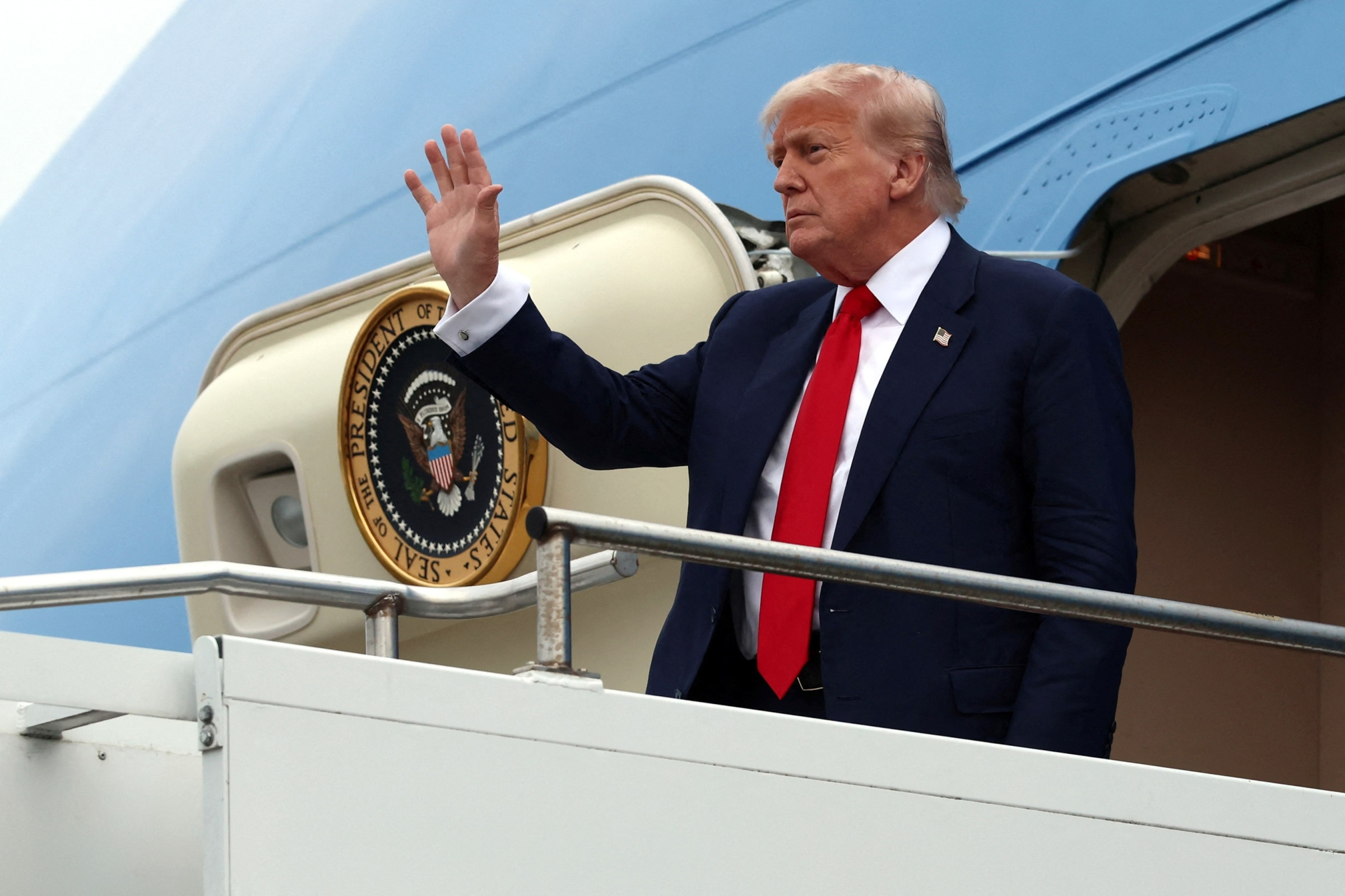 President Donald Trump arriving in Scotland July 2025