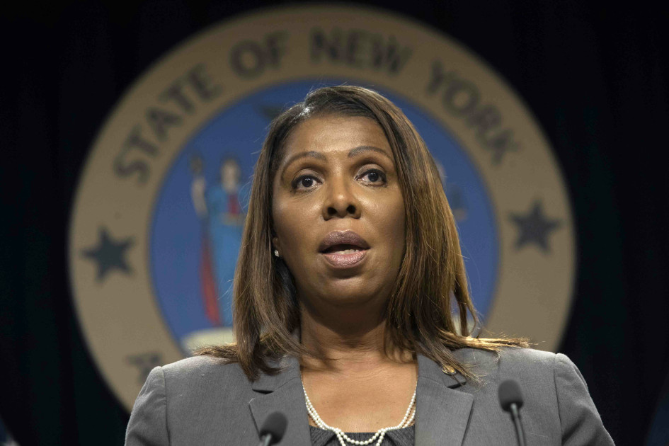 new york ag letitia james talking to journalists