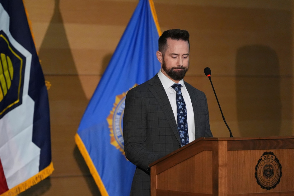 Utah County Attorney Jeff Gray at a press conference