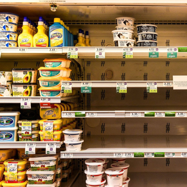 empty grocery store shelves