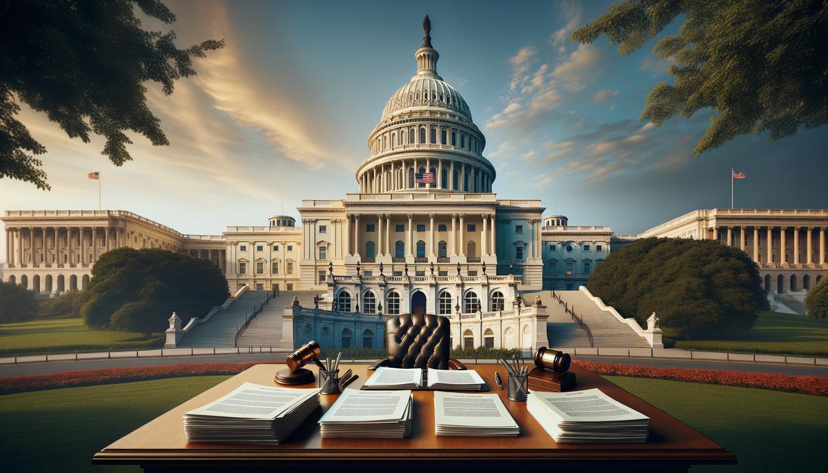 The US Capitol building with the Constitution and proposed surveillance reform bills in the foreground, symbolizing ongoing legislative efforts to address privacy concerns and restore public trust.
